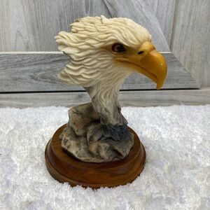 Sentinel Mill Creek Studio Bald Eagle Bust 1992 Wood Base Vintage